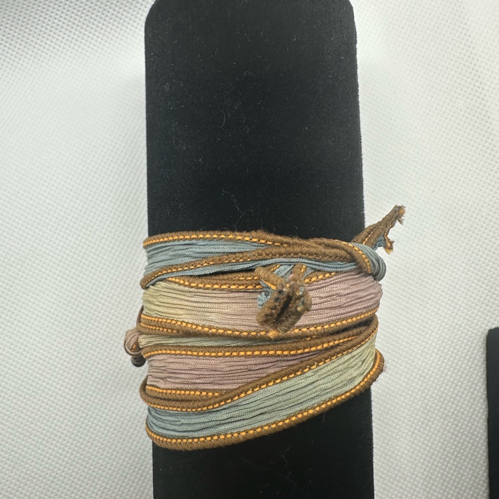 Gypsy Soul, Boho Silk Ribbon Wrap Bracelet - Picture 5 of 7